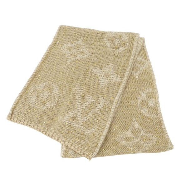 Louis Vuitton Scarf Shawl Mohair Echarpe Monogram Glitter